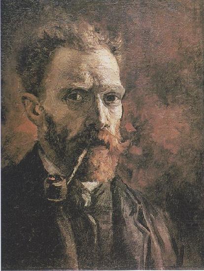 Vincent Van Gogh Self Portrait with pipe china oil painting image